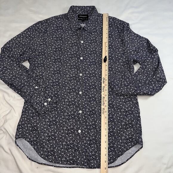 Bonobos Performance Shirt Mens Size L Blue Flora Slim Fit Nylon Blend Button L/S - Picture 7 of 13